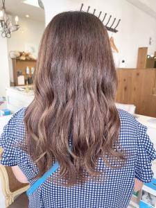 ピンクベージュレイヤーロングくびれヘア小顔みえデジタルパーマ - CHAINON掲載