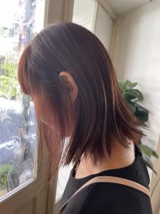柔らか抜け感こなれカラーアプリコットエモージュくびれヘア