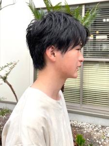 ニュアンスパーマ　マッシュショート　黒髪　束感　ツーブロック - NAKAO COIFFURE掲載