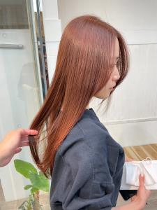 韓国大人レイヤーロング艶髪ピンクアッシュシンプルストレート - newi saLyu 立川掲載
