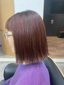 濃いめピンクの冬ボブ - Raddium hair design re origo掲載