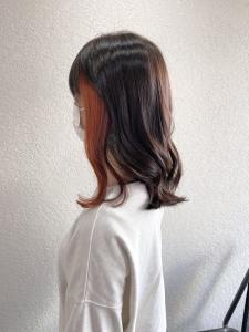 インナーカラーオレンジロング10代20代30代所沢 - agir hair 所沢 【アジールヘア】 所沢プロペ通り店掲載