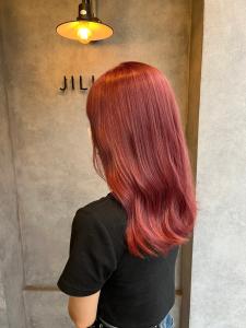 チェリーレッド韓国大人レイヤーロングナチュラルくびれヘア立川 - N° jillva 立川掲載