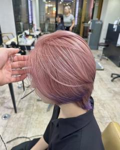 ホワイトピンク×ラベンダー裾カラーショートボブ所沢 - agir hair 所沢 【アジールヘア】 所沢プロペ通り店掲載