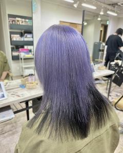 ブルーラベンダー裾カラーブラックロング所沢新所沢 - agir hair 所沢 【アジールヘア】 所沢プロペ通り店掲載