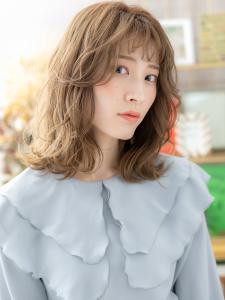 前髪パーマミルクティーアッシュくびれミディ フレンチカジュア - COVER HAIR bliss 北浦和西口店【カバー ヘア ブリス】掲載