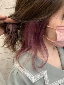 インナーパープルピンクロングレイヤー10代20代30代 - agir hair 所沢 【アジールヘア】 所沢プロペ通り店掲載