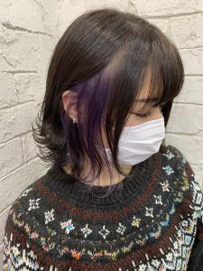 イヤリングパープルラベンダーレイヤー10代20代30代所沢 - agir hair 所沢 【アジールヘア】 所沢プロペ通り店掲載