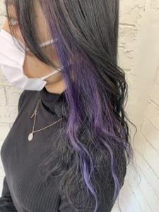 インナーラベンダーパープルロング10代20代30代所沢 - agir hair 所沢 【アジールヘア】 所沢プロペ通り店掲載