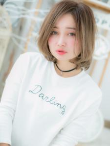 かきあげバングイヤリングカラー小顔ミニボブ　ハイトーンカラー - mod's hair【モッズヘア】越谷/越谷西口店掲載
