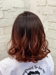 オレンジレッドグラデーションカラーレイヤー所沢ひばりヶ丘 - agir hair 所沢 【アジールヘア】 所沢プロペ通り店掲載