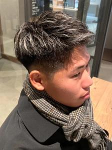 アップバング　ツーブロック　黒髪　束感　メンズショート - Men's Salon bloc掲載