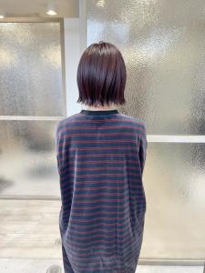 大人可愛い♪切りっぱなしボブ×パープルカラー - Eleanor 梅田店掲載