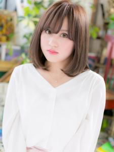 目力UPの斜めバング◎ナチュラルストレート　アッシュオリーブ - COVER HAIR & SPA bliss【カバーヘア アンド スパ ブリス】浦和/浦和西口店掲載