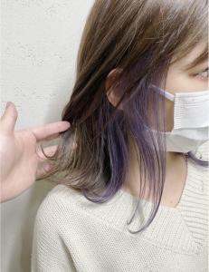 20代30代ラベンダーイヤリングカラー耳掛けボブ【上野】 - agir hair 上野店掲載