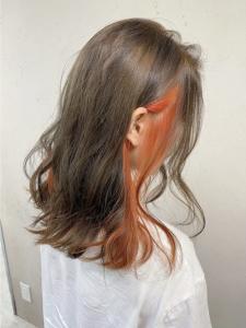 20代30代40代オレンジインナーイヤリングカラー【上野】 - agir hair 上野店掲載