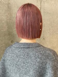 ショートボブ　ミニボブ　ピンクカラー　ピンクベージュ - CELL掲載
