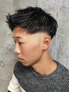 アップバングショート　刈り上げ　束感　黒髪　20代30代 - MEN'S SALON alfRed 平針店掲載