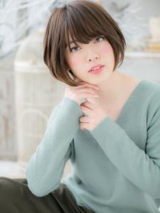 斜めバング黒髪くすみカラー小顔前下がりボブ　アッシュオリーブ - mod's hair【モッズヘア】越谷/越谷西口店掲載