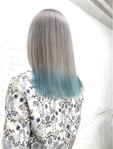 20代30代アイスブルー裾カラーダブルカラー透明感【上野】 - agir hair 上野店掲載