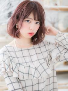 こっくりピンクベージュ小顔フェミニンボブ　ぱっつん前髪 - mod's hair 越谷西口店【モッズヘア】掲載