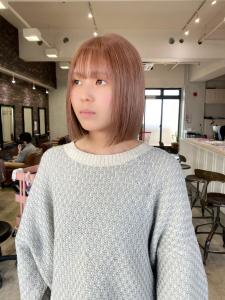 【pignon】ミルクティーベージュ　切りっぱなしボブ - 髪質改善 SEPT. 天神大名掲載