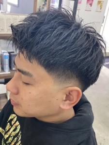 ローフェード×アップバングスタイル【楽天】 - メンズサロンRudus 新保店掲載
