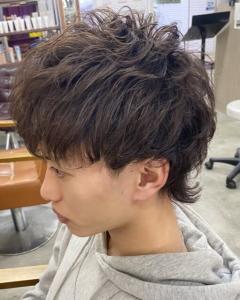 ショートウルフ?外ハネニュアンスパーマ【楽天】 - メンズサロンRudus 新保店掲載