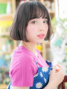 インナーカラー黒髪小顔ぱっつんミニボブ　アッシュブラック - COVER HAIR & SPA bliss 浦和西口店【カバー ヘア アンド スパ ブリス】掲載