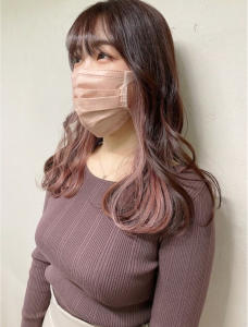 20代30代インナーカラーピンクベージュ外ハネ【上野】 - agir hair 上野店掲載