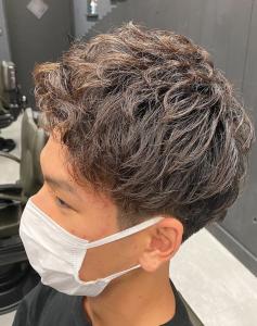 アップバング×ニュアンスパーマスタイル【楽天】 - メンズサロンRudus 新保店掲載