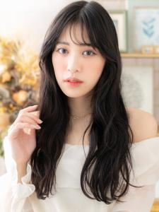 韓国風ロングゆるふわカールグレージュカラー アッシュブラック - COVER HAIR bliss 川口東口駅前店【カバー ヘア ブリス】掲載