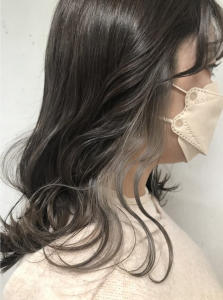 20代30代40代大人インナーカラーグレージュ耳掛け【上野】 - agir hair 上野店掲載