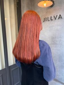 イメチェン似合わせカットオレンジレッドブラウンストレート立川 - N° jillva 立川掲載