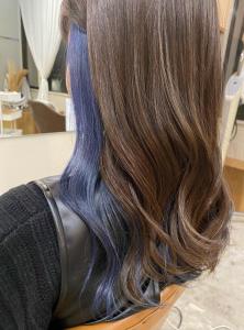 《花屋併設》ネイビーインナーカラーブリーチ◎20代30代 - mallow*花屋併設の美容院*掲載
