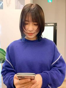 ミディアムレイヤー シースルーバング 無造作 20代30代 - canoe 博多ミスト店掲載