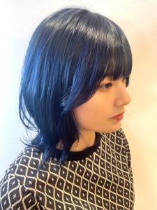 ブルーブラック　フルバング　くびれアレンジ　　ハイライト - anon掲載