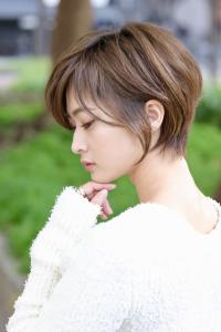 大人ショート　博多美容室　ハイライト　ショートボブ - プランツヘアー博多掲載