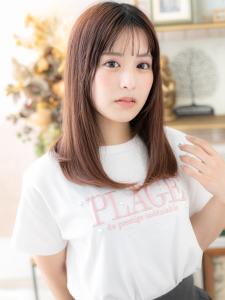 シースルーバング大人かわいいベージュピンク　ニュアンスカラー - COVER HAIR bliss【カバーヘア ブリス】上尾/上尾西口店掲載