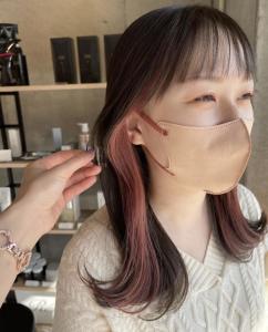 【sourire南大分】イヤリングカラー　青みピンク - 半個室型美容室 Sourire 南大分店掲載