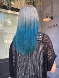 シンプルストレートシルバーブルーグラデーションカラー立川 - N° jillva 立川掲載