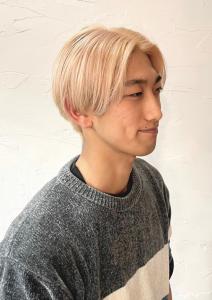 センターパート　ブロンズヘア　ブリーチ　ストレート - THIS IS BARBER 2nd掲載