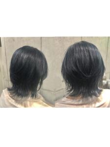 ナチュラルウルフカット/ユニセックス#ネイビーグレー - newi 所沢掲載