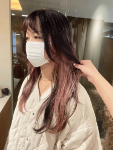 《花屋併設》ピンクインナー - mallow*花屋併設の美容院*掲載