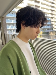 メンズニュアンスパーマ/センターパート/ツーブロなし - garden otakanomori掲載