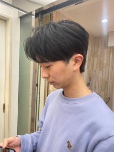 メンズカット社会人学生ナチュラル毛流れカットアッシュブラック - newi saLyu 立川掲載