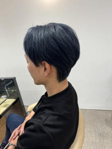 メンズカット×ブルーブラック