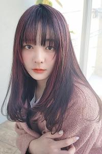 BERRYレッドブラウンフルバングイメチェンうる艶髪アッシュ - hairs BERRY 長住店掲載
