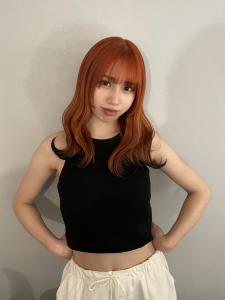 フルバングレッドブラウン似合わせカットカルマパーマ - ARCANA 明治神宮前 表参道 原宿掲載
