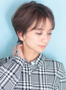大人小顔美髪イメチェンピンクブラウンショートボブ